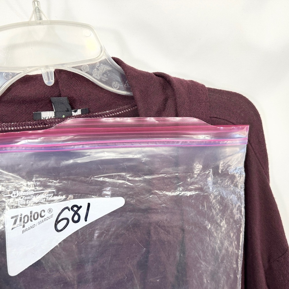 Lane Bryant Plus Size 22/24 Top Cowl Neck Tunic Maroon Long Sleeve Solid 681 - Picture 9 of 9